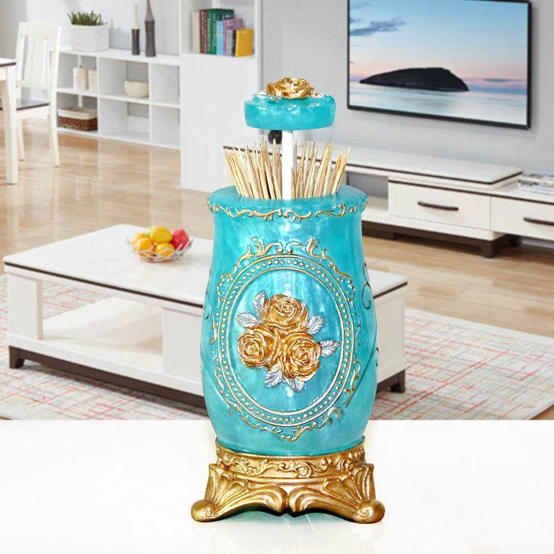 欧式按压牙签盒高档客厅轻奢创意棉签盒带盖收纳盒家用个性牙签筒,收纳整理,牙签盒,淘宝优惠券,粉丝福利购,淘宝优惠卷