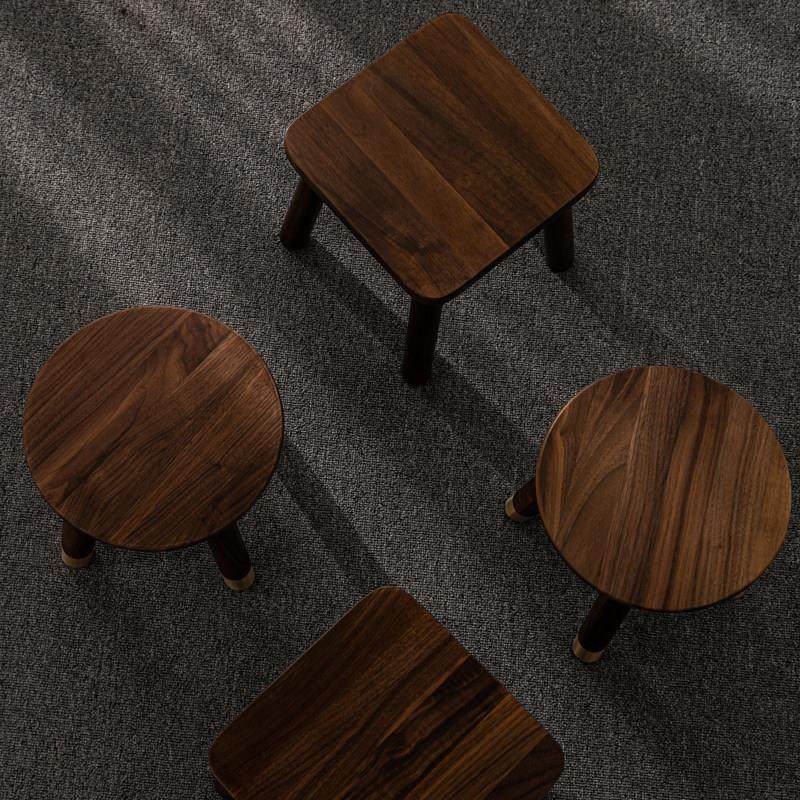 北美黑胡桃木矮凳现代简约实木小圆凳小方凳家用儿童凳换鞋凳,住宅家具,矮凳,淘宝优惠券,粉丝福利购,淘宝优惠卷