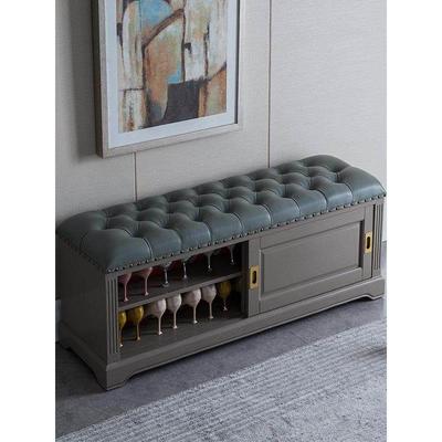 简美换鞋凳鞋柜一体软包坐垫家用进门口穿鞋凳多功能沙发凳鞋柜凳