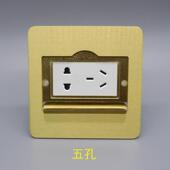 隐藏式 单开五孔电源地面插座全铜防水地插二三5孔全铜插座送底盒