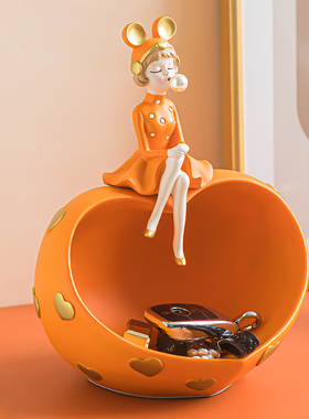 北欧轻奢风泡泡女孩摆件居家饰品创意玄I关钥匙收纳客厅桌面装饰