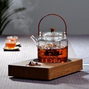 蒸茶壶 新羽手工玻璃茶壶电陶炉烧水壶煮茶器耐高温黑茶家用日式