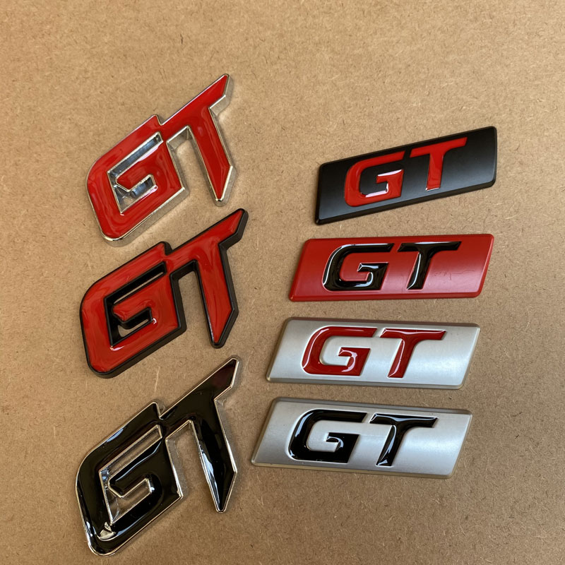全新汽车个性立体GT车贴 金属车标 后尾标车身贴gt侧标创意贴