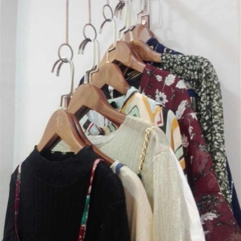 铁艺服装店展示架上墙吊环展示架挂钩服装架正挂点挂内衣库吊衣架