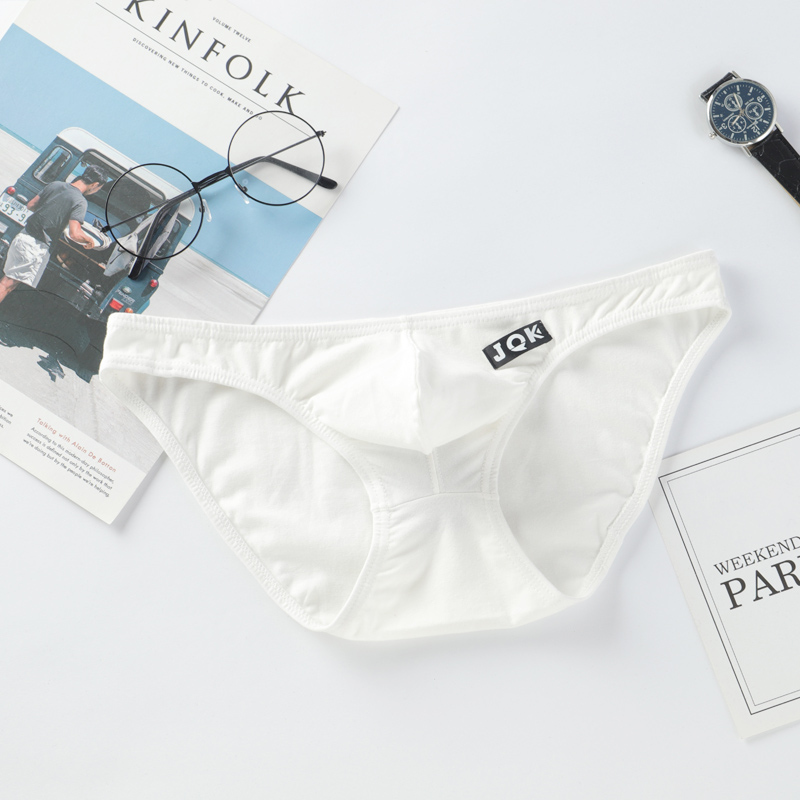 男三角裤 低腰纯棉三角裤男性感U凸大囊袋文艺青年简约男士内裤