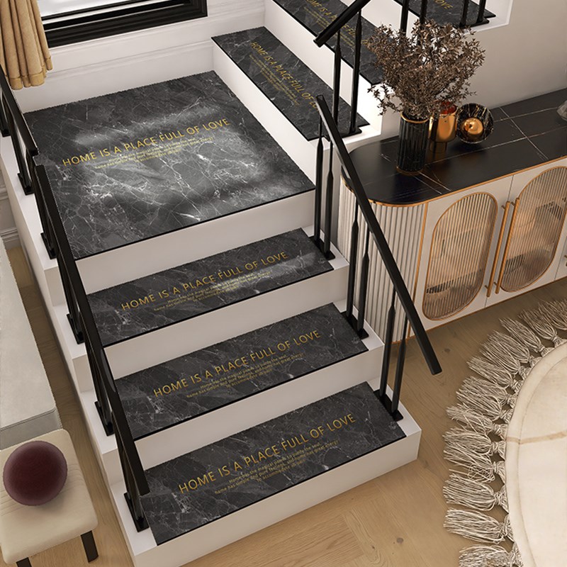 柔软大理石纹楼梯踏步垫免胶自粘防滑台阶静音垫家用实木楼梯地垫