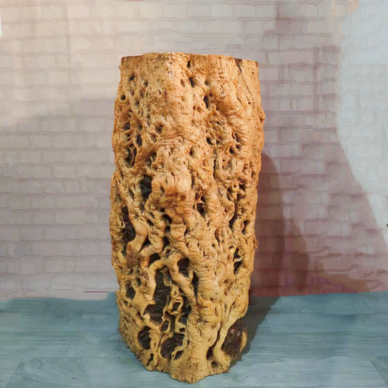 枣木纯实木根雕花架摆件花瓶大尺寸艺术造型花架木墩底座原木摆件