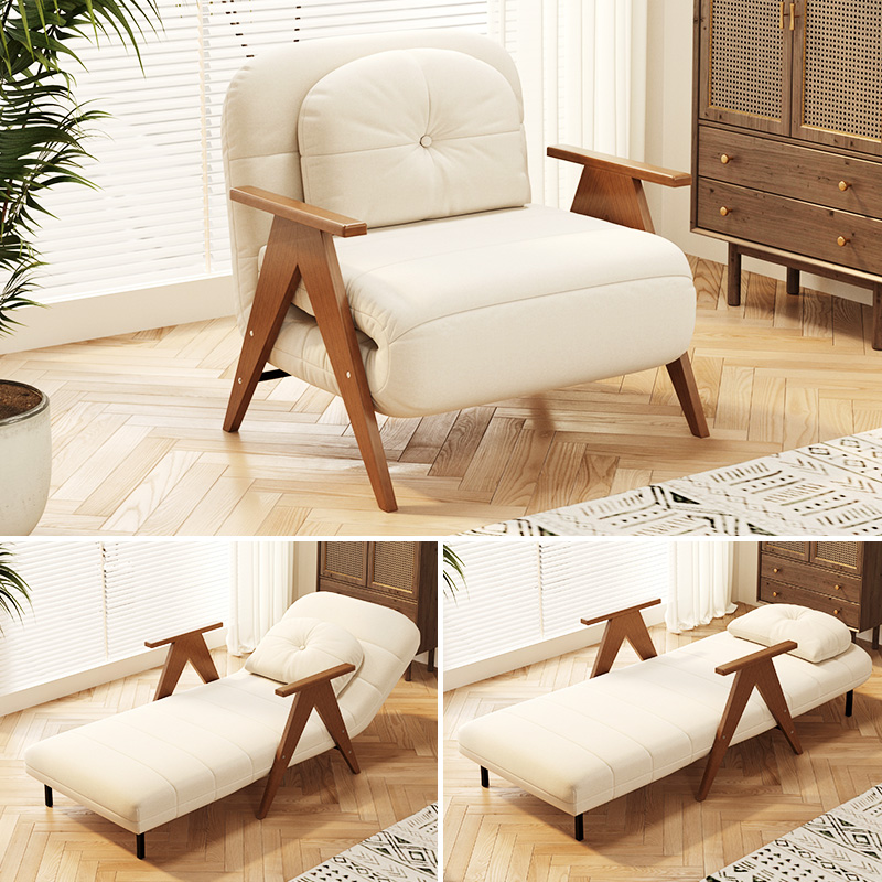 申亚懒人沙发可折叠两用多功能家用小户型实J木单人沙发床2024新