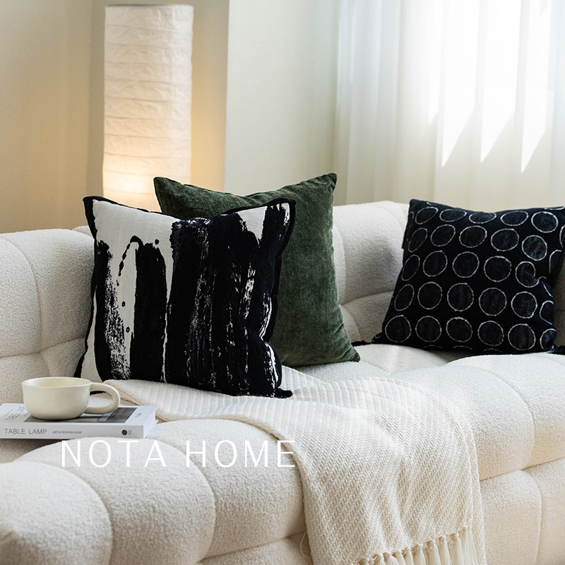 现代简约抱枕套别墅轻奢软装靠枕酒店样板间客厅沙U发靠垫方形枕