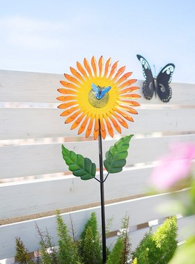 铁艺旋转风车花园户外彩绘庭院户外阳台K布置网红装饰品创意摆件