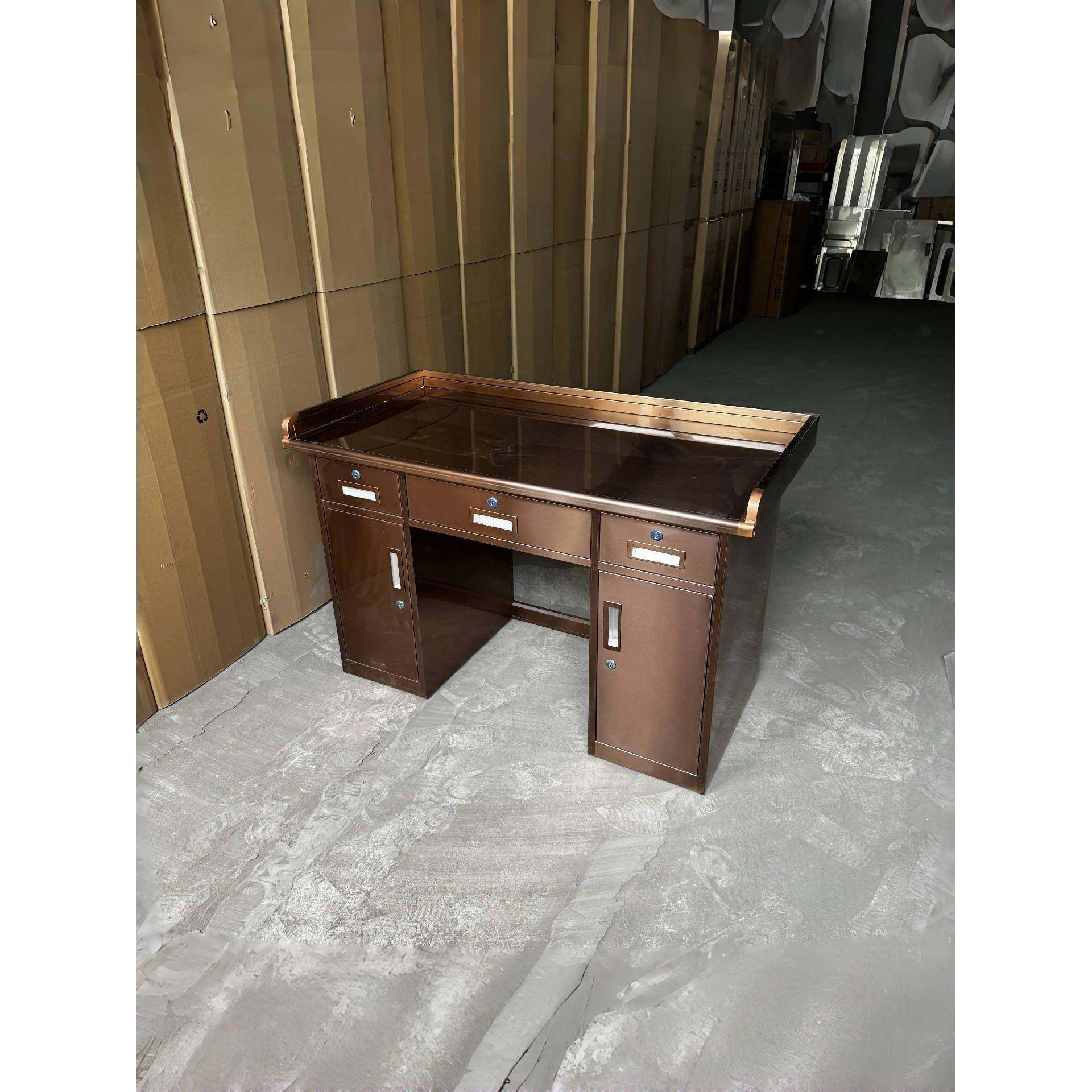 304不锈钢玫瑰金办公桌电脑桌写字台带抽屉办公桌实验桌加厚带轮,商业/办公家具,办公电脑桌,淘宝优惠券,粉丝福利购,淘宝优惠卷