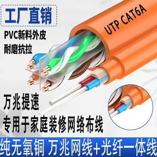 FTTR光网复合线超六类万兆光纤网线家用+2芯光纤二合一电缆专用线