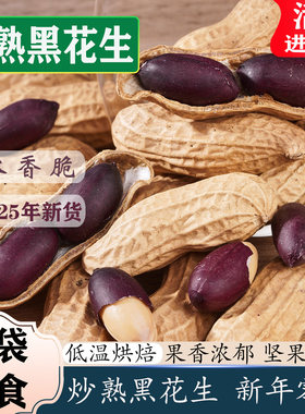 黑花生炒熟开袋即食26年新货