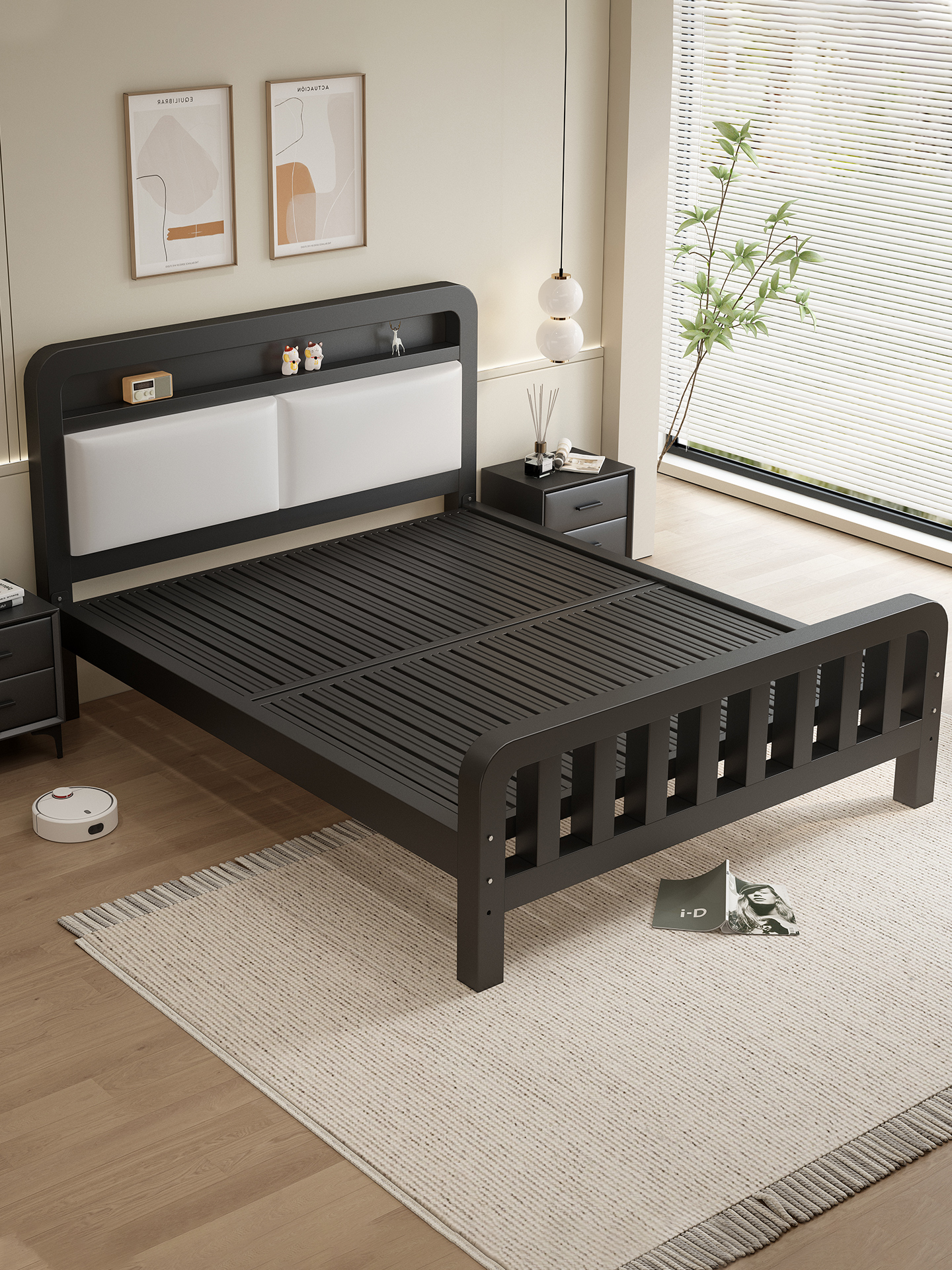 铁艺床双人床家用卧室加粗加厚加固不锈钢单人床架铁架床出租房用