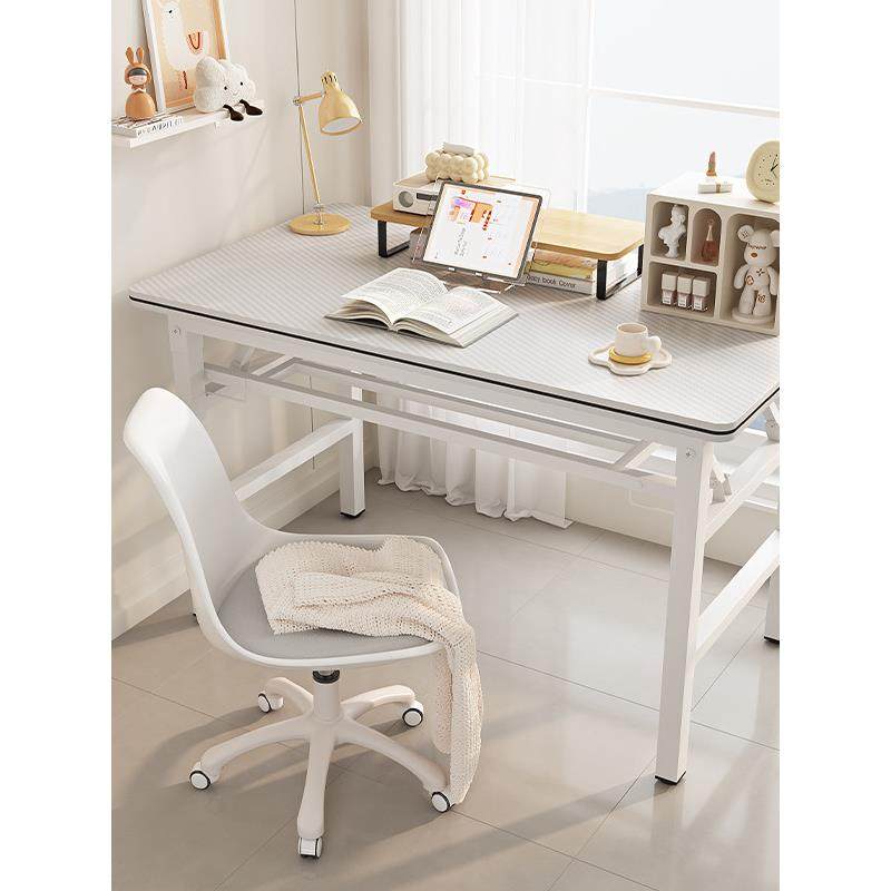 生态实木板可折叠电脑桌台式书桌家用办公桌卧室小桌子简易写字桌