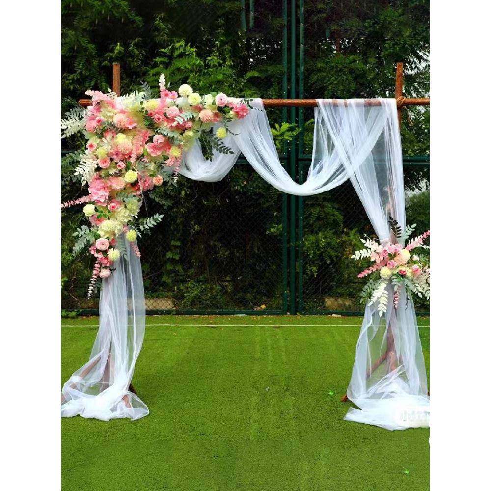 新款森系杉木装饰户外草坪婚礼布置露营门头拍照摆件婚庆拱门花架