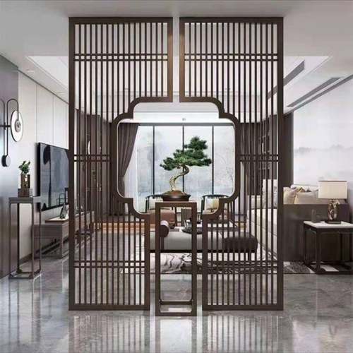 铁屏风隔断客厅入口艺术新中国风图案入口墙简约禅意镂空座椅屏风
