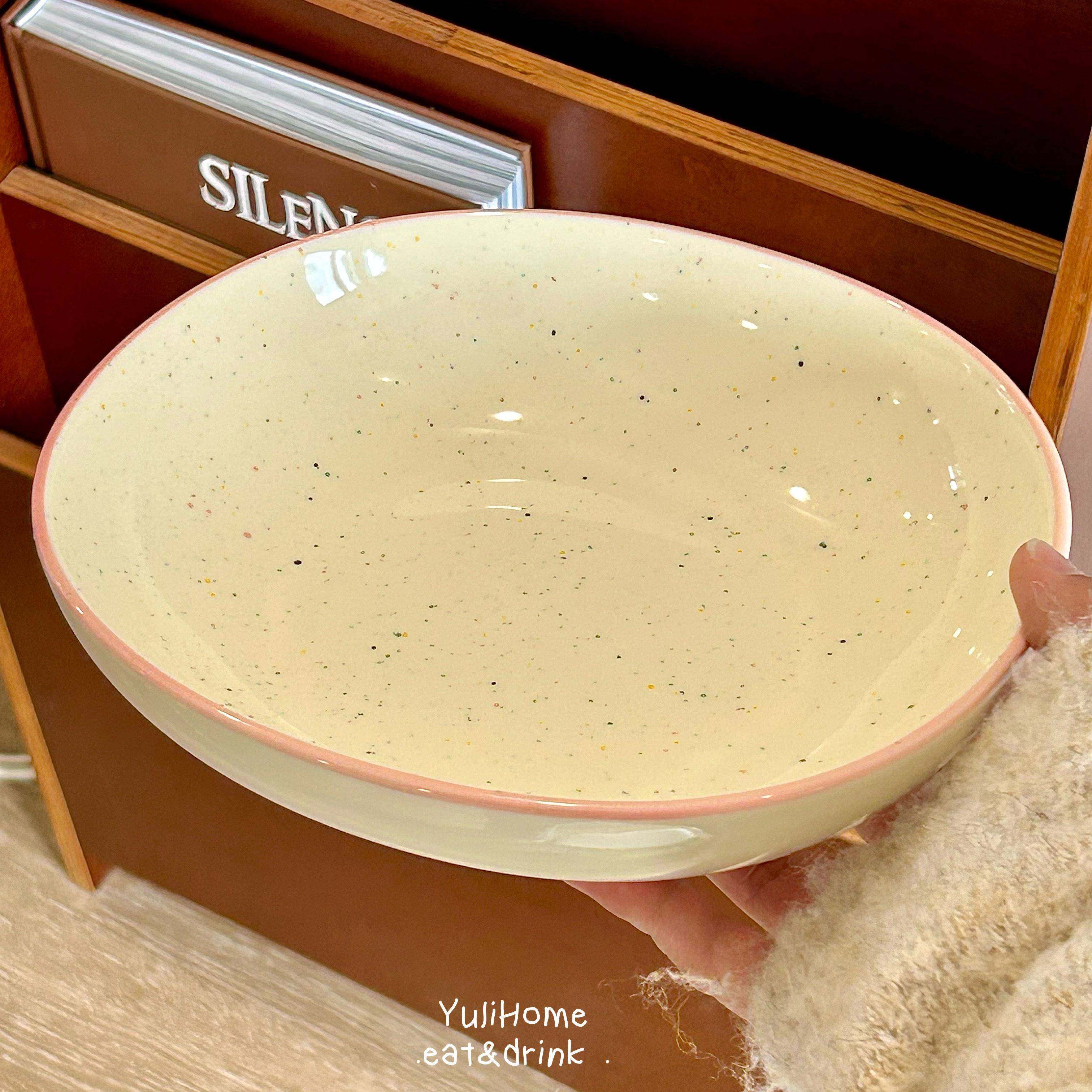 YuliHome简约冰淇淋泼墨陶瓷釉下彩餐具套组盘子家用沙拉盘米饭碗,餐饮具,盘,淘宝优惠券,粉丝福利购,淘宝优惠卷