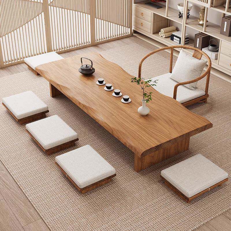 实木日式茶桌椅组合简约现代矮几榻榻米茶几茶桌禅意炕桌飘窗桌
