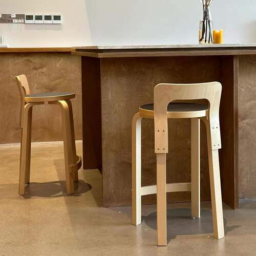 芬兰设计师Artek High Chair K65复刻长腿高脚椅家用吧台椅高凳子