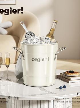 Cegier.冰桶创意高颜值奶油色双柄背钩设计冰块桶家用户外 | 祷愿