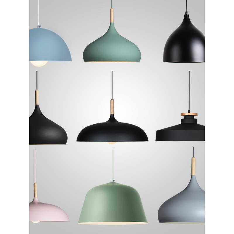 北欧吊灯创意个性单头简约现代LED餐饮吧台饭厅书房铁艺锅盖灯具