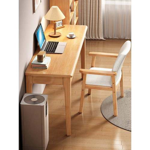 全实木窄书桌40/45cm宽办公桌卧室小户型学习写字桌家用电脑桌子