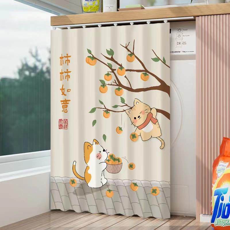 滚筒洗衣机防晒帘全遮光阳台洗衣机置物架遮挡帘子防水罩防尘盖布