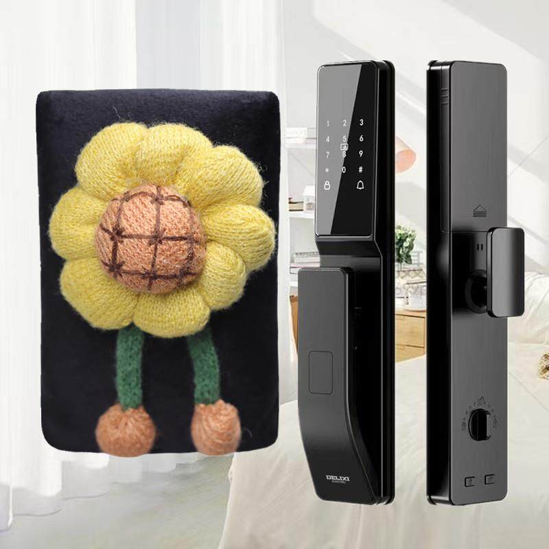 智能锁保护套密码指纹锁门把手套防盗门锁拉手防撞墙防静电保暖套