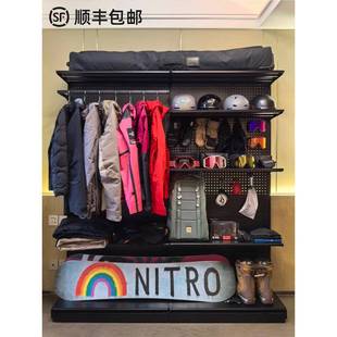 洞洞板装备墙徒步户外展示架落地爬山滑雪登山露营收纳置物架