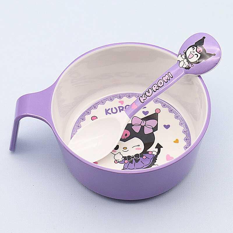 库洛米儿童吃饭专用碗3-6岁酷洛米泡面碗带手柄防摔防烫辅食碗5岁