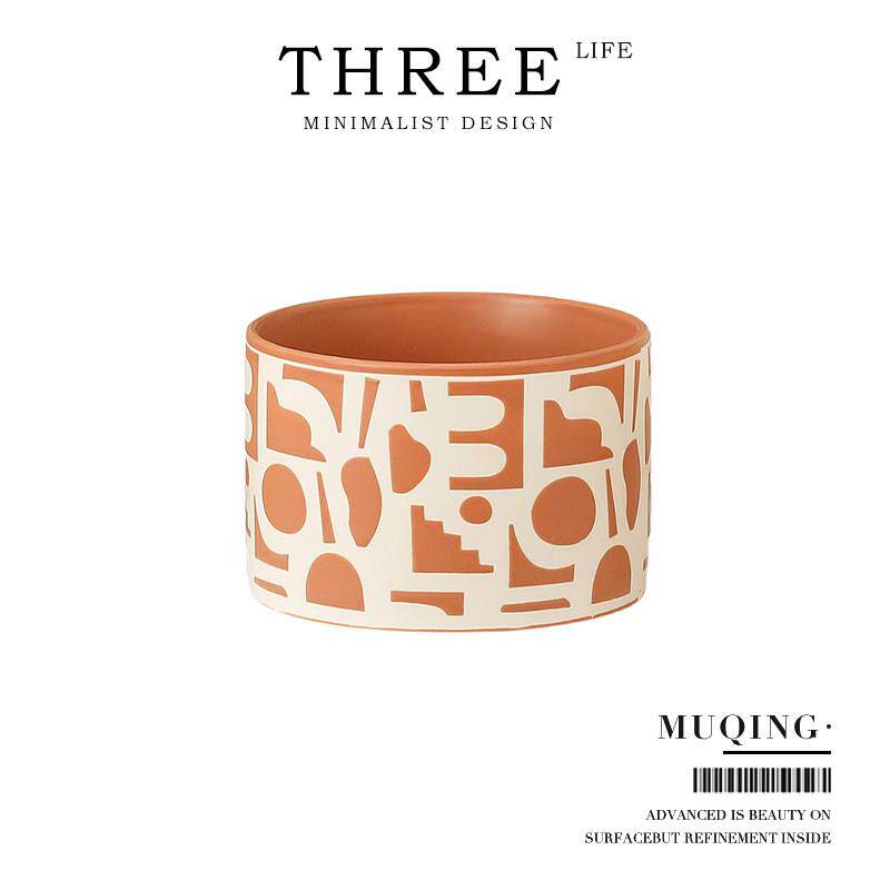 Tlife·Muqing·桌面垃圾桶客厅茶几陶瓷创意卧室餐桌家用 | 慕青