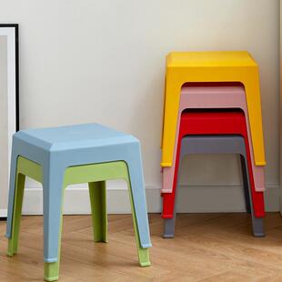 小椅子家用儿童矮凳子加厚塑料板凳客厅可叠放收纳防滑浴室胶登子