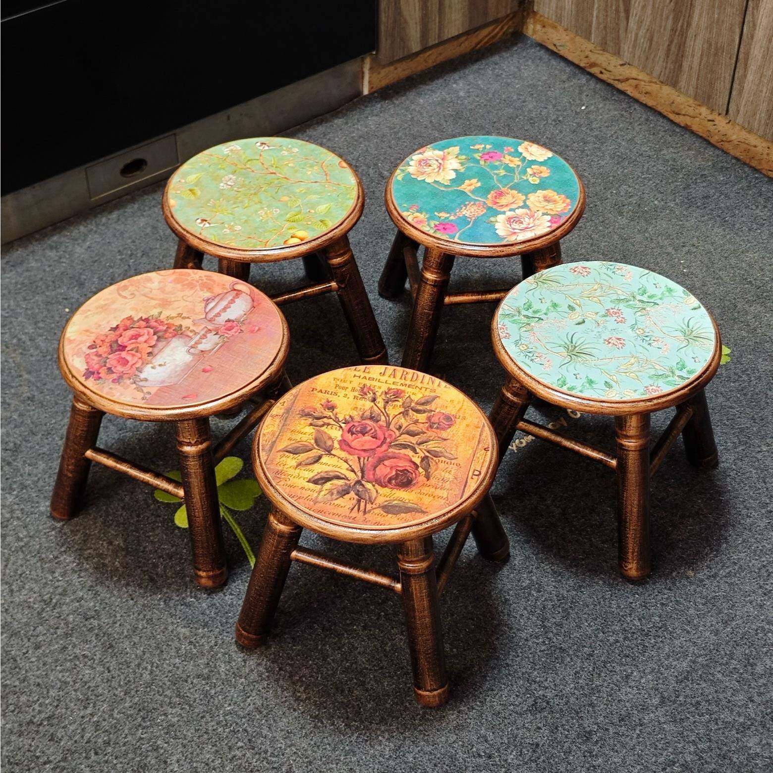 美式乡村田园凳子欧式凳子成人凳子实木矮凳家用茶几小板凳换鞋凳