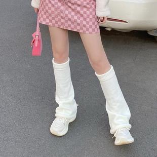包邮 显瘦喇叭阔腿千禧jk制服堆堆袜毛线针织保暖细腿腿套毛绒袜套