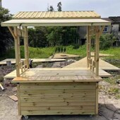 防腐售货车移动实木摆摊夜市小吃摊位推车景区彷古多功能促销 花车