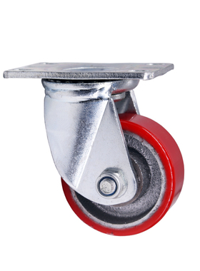 脚轮3寸4寸中重型加厚版PU轮手推车轮工业脚轮平板推车轮万向轮