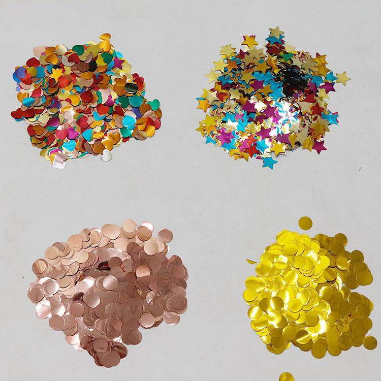 爱心形圆形透明乳胶气球亮片填充物五角星波波球亮片纸屑包装