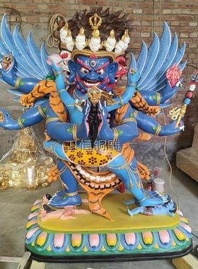 纯铜普巴金刚藏传佛像寺庙密宗佛像摆件大型纯铜金刚护法佛像