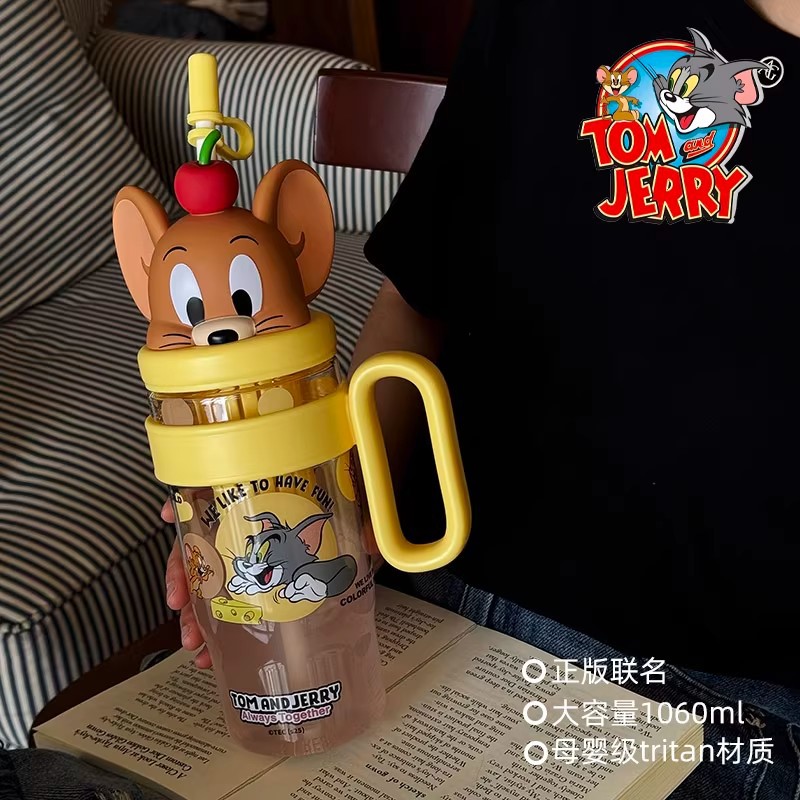 猫和老鼠卡通水杯高颜值吸管杯