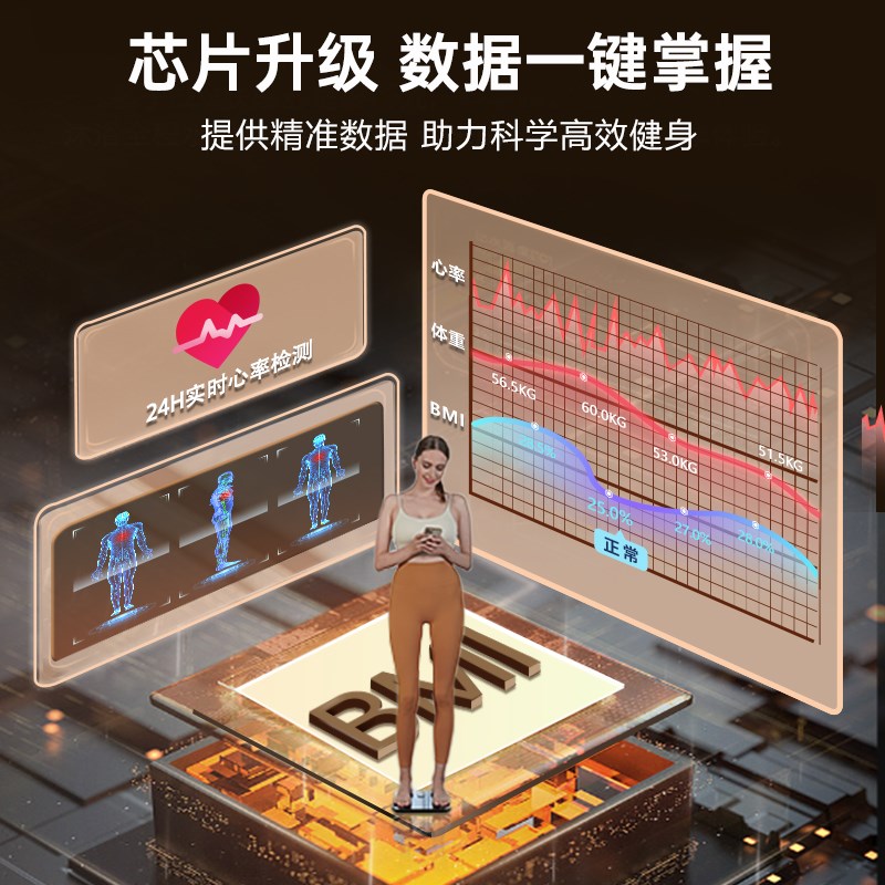 德国多雷德电子秤体脂秤减肥专用体重称家用精Q准体重秤电池体脂