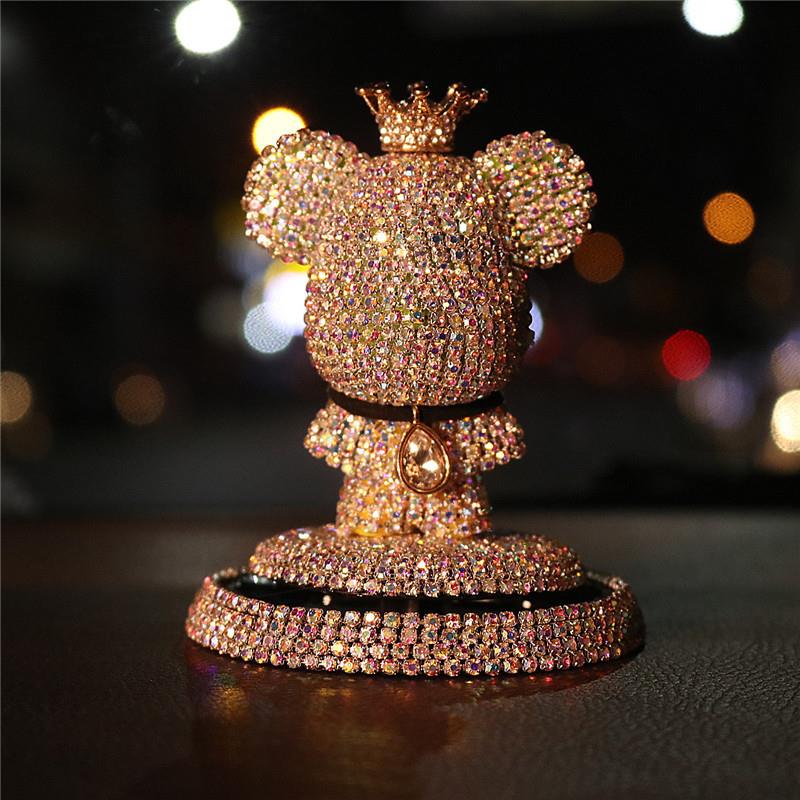 汽车摆件创意可爱高档手工镶钻暴力熊车内摆台车载装饰女车摆饰品