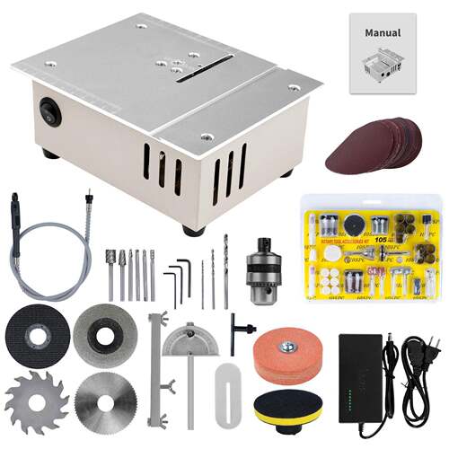 双电机微型小台锯diy木工亚克力pvc电锯抛光精密模型锯小型切割机