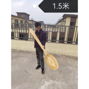 热销抖音拍摄道具超大号夸张搞笑餐具锅铲木质西餐刀叉定制勺子