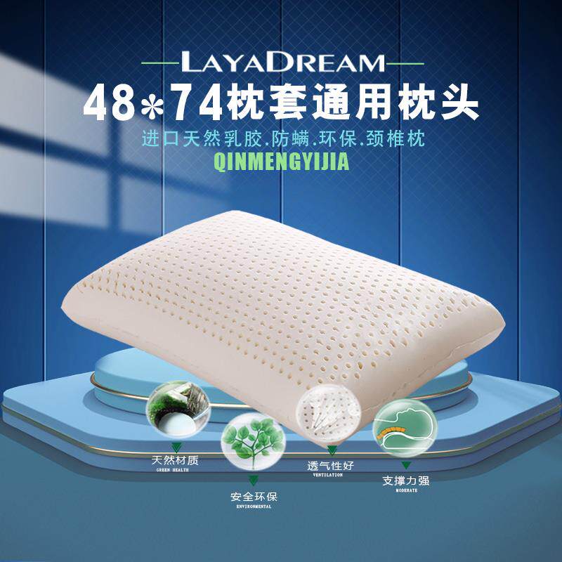 单人枕头48x74cm枕套专用乳胶枕防螨橡胶结婚乔迁用酒店宿舍 枕芯