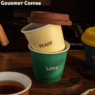 NN简约陶瓷杯带盖小随手杯水杯咖啡杯牛奶杯家用办公早餐杯女生