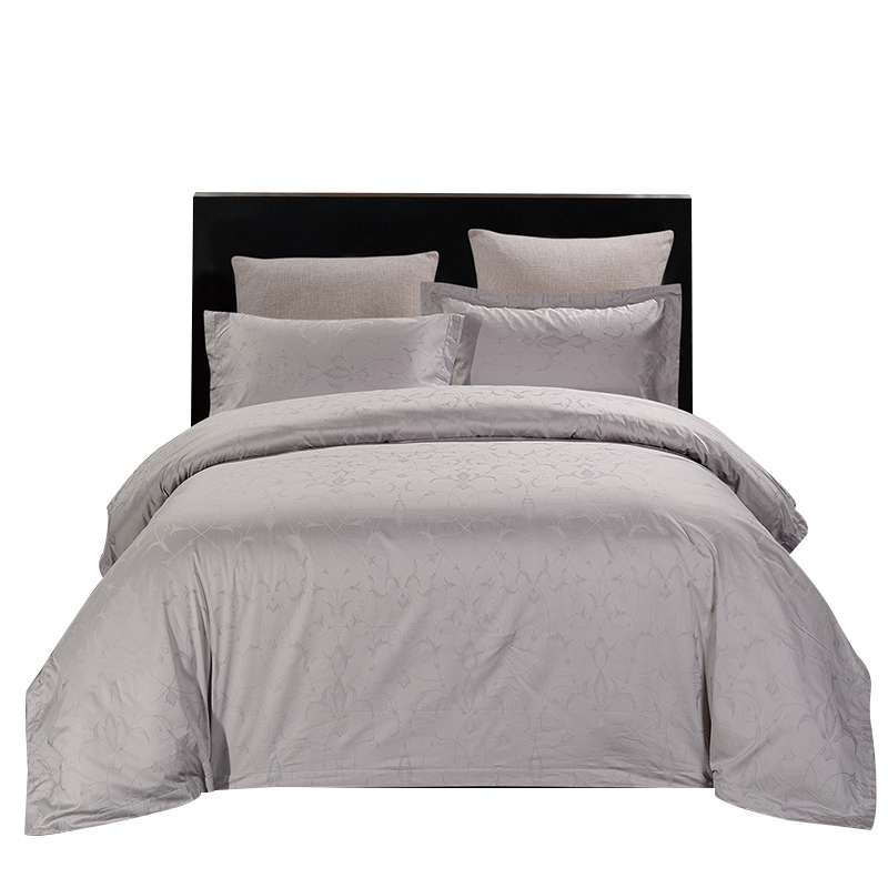 酒店床单四件套全棉宾馆床上用品60支贡缎提花民宿布草欧美风简约