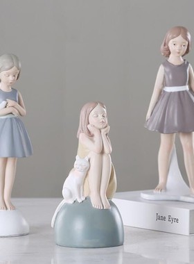 北欧小摆件家居装饰品儿童女生房间布置桌面摆设卡通娃娃人物可爱