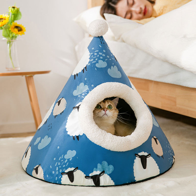 猫窝四季通用蒙古包半封闭式冬季小狗窝冬天保暖猫咪垫子宠物用品