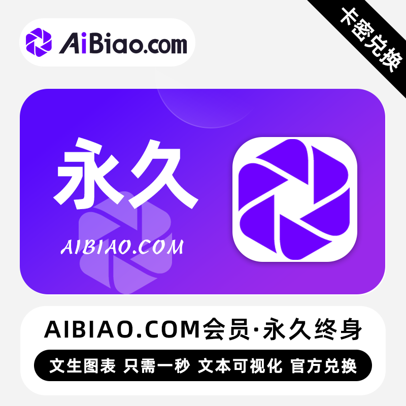 【官方卡密】AiBiao可视化VIP会员 永久终身  数据文本仅需一秒